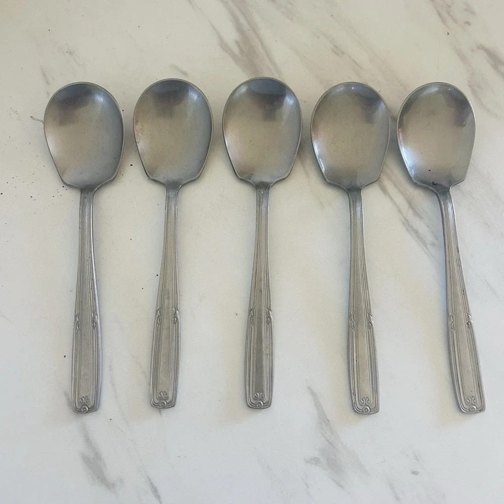 Solingen Germany Krusius‎ Springrose Stainless Soup Spoon 6